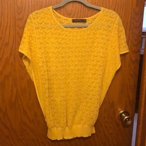 Lacy look top in popular mustard color.
